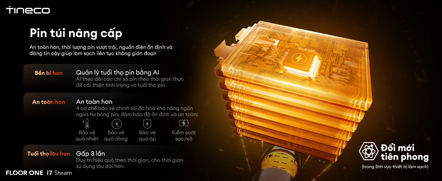 Máy hút bụi lau sàn khô ướt Tineco Floor One i7 Steam 